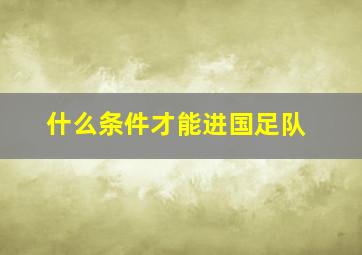 什么条件才能进国足队