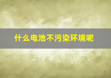 什么电池不污染环境呢