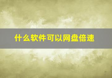 什么软件可以网盘倍速