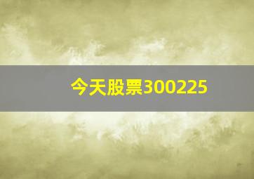 今天股票300225