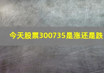 今天股票300735是涨还是跌