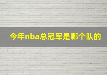 今年nba总冠军是哪个队的