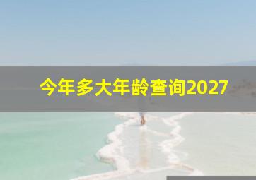 今年多大年龄查询2027