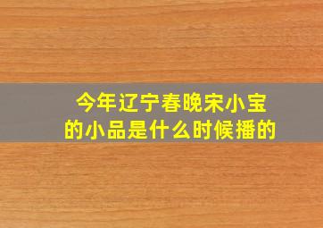 今年辽宁春晚宋小宝的小品是什么时候播的