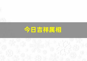 今日吉祥属相