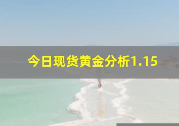 今日现货黄金分析1.15