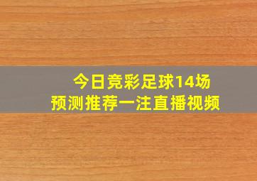 今日竞彩足球14场预测推荐一注直播视频