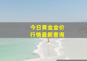 今日黄金金价行情最新查询