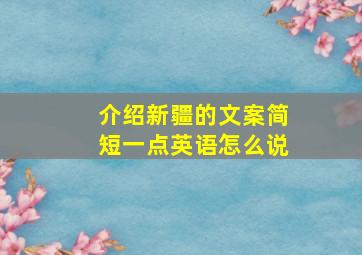 介绍新疆的文案简短一点英语怎么说