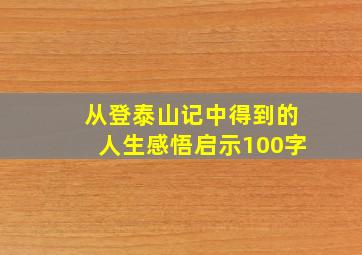 从登泰山记中得到的人生感悟启示100字