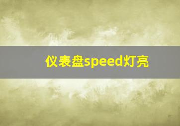 仪表盘speed灯亮