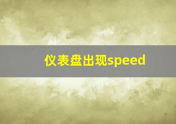 仪表盘出现speed