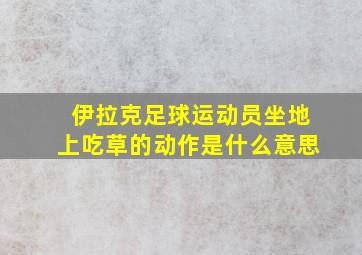 伊拉克足球运动员坐地上吃草的动作是什么意思