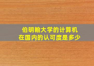 伯明翰大学的计算机在国内的认可度是多少