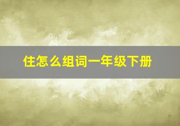 住怎么组词一年级下册