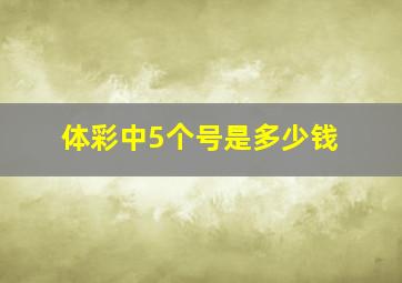 体彩中5个号是多少钱