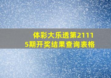 体彩大乐透第21115期开奖结果查询表格