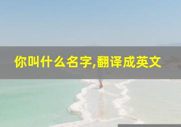 你叫什么名字,翻译成英文