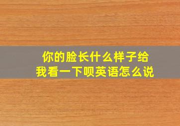 你的脸长什么样子给我看一下呗英语怎么说