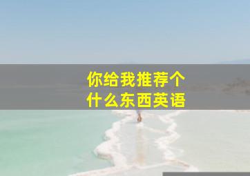 你给我推荐个什么东西英语