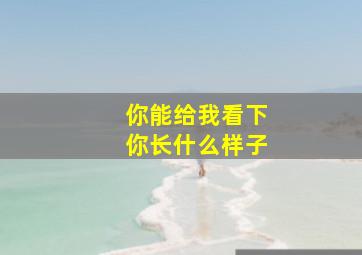 你能给我看下你长什么样子