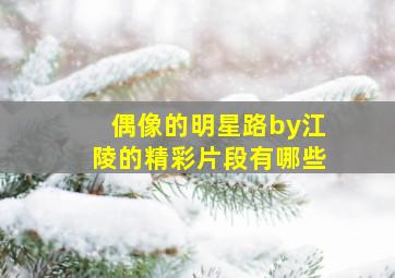 偶像的明星路by江陵的精彩片段有哪些