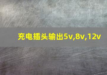 充电插头输出5v,8v,12v