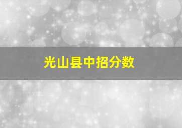 光山县中招分数