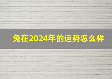 兔在2024年的运势怎么样