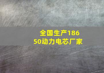 全国生产18650动力电芯厂家