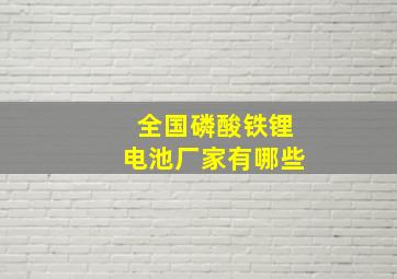 全国磷酸铁锂电池厂家有哪些