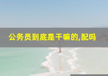 公务员到底是干嘛的,配吗