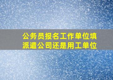 公务员报名工作单位填派遣公司还是用工单位