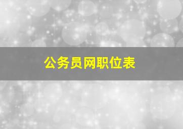 公务员网职位表