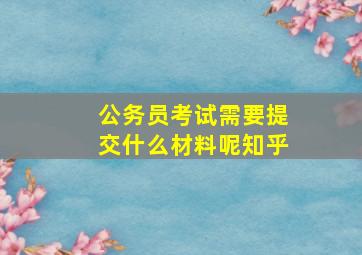 公务员考试需要提交什么材料呢知乎