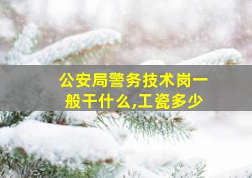 公安局警务技术岗一般干什么,工瓷多少