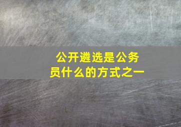 公开遴选是公务员什么的方式之一