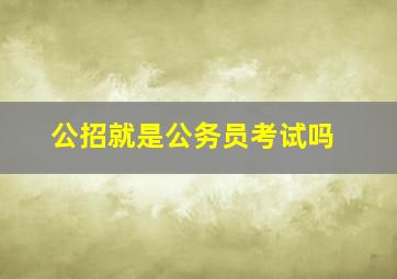 公招就是公务员考试吗