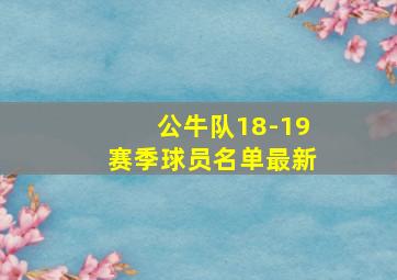 公牛队18-19赛季球员名单最新