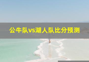 公牛队vs湖人队比分预测