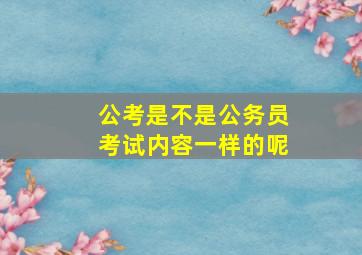 公考是不是公务员考试内容一样的呢