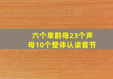 六个单韵母23个声母10个整体认读音节