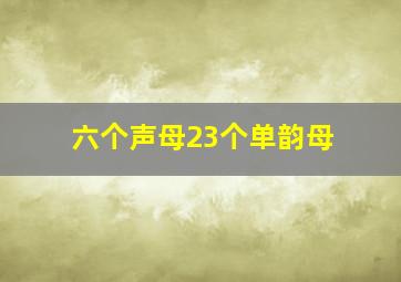 六个声母23个单韵母