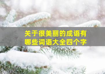 关于很美丽的成语有哪些词语大全四个字