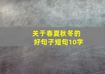 关于春夏秋冬的好句子短句10字