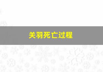 关羽死亡过程