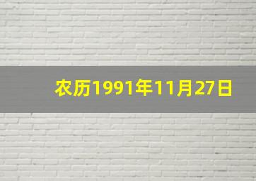 农历1991年11月27日