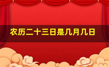 农历二十三日是几月几日