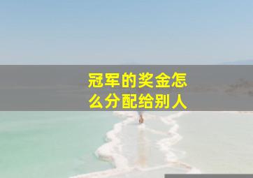 冠军的奖金怎么分配给别人