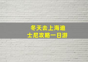 冬天去上海迪士尼攻略一日游